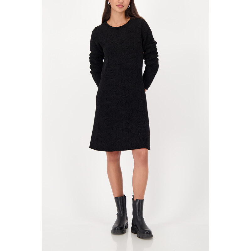 MONARI FASHION CONTRASTS dámské šaty černé žinylkové