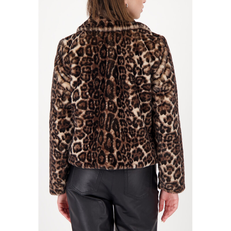 MONARI FASHION CONTRASTS dámský kabátek leopardí motiv krátký kožíšek