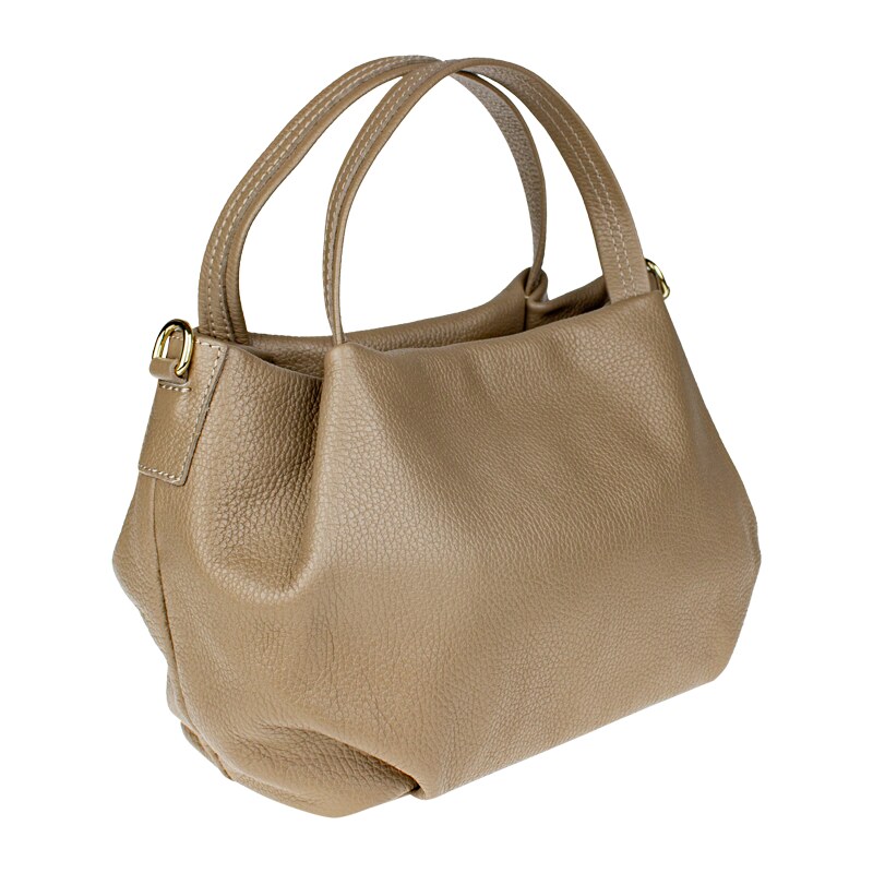 Hnědá kožená italská crossbody kabelka Tea Taupe NovaKabelka.cz