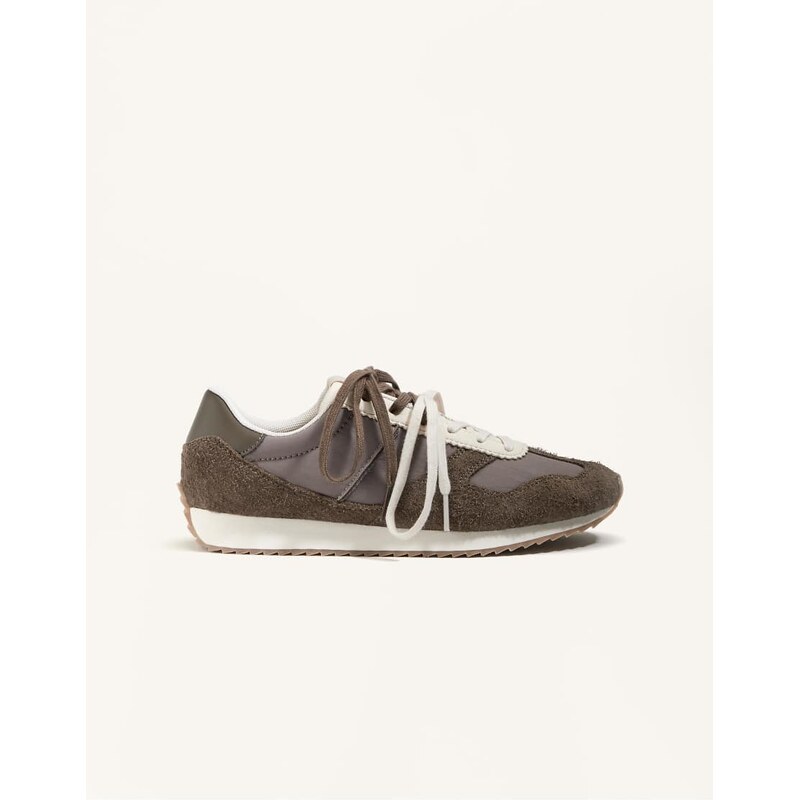 OYSHO Running-style trainers with combined split-leather in