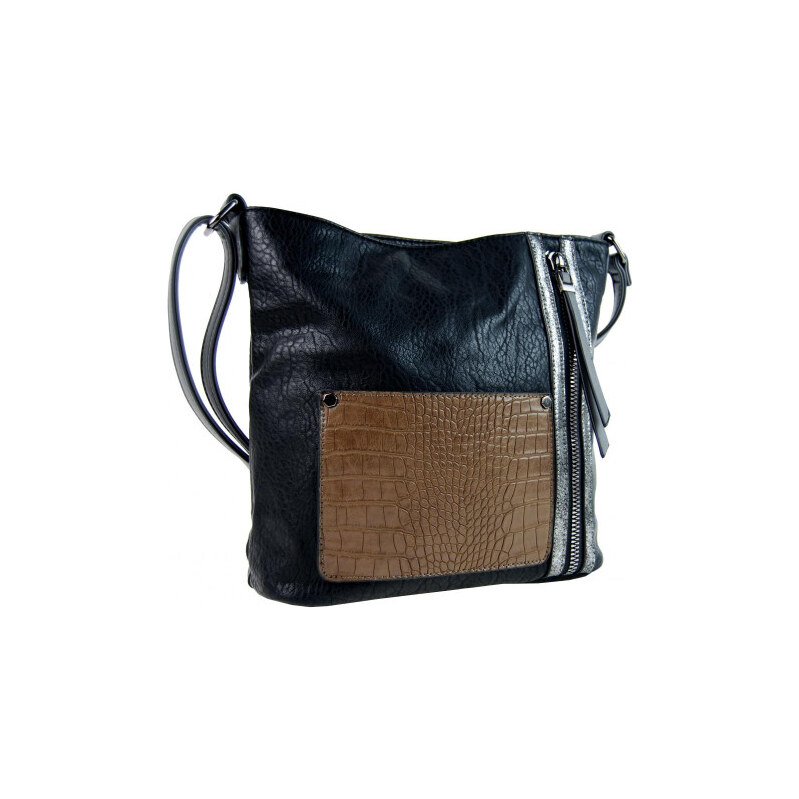 Sun-bags Dámská crossbody kabelka s čelní kroko kapsičkou F-014 černá 108697895