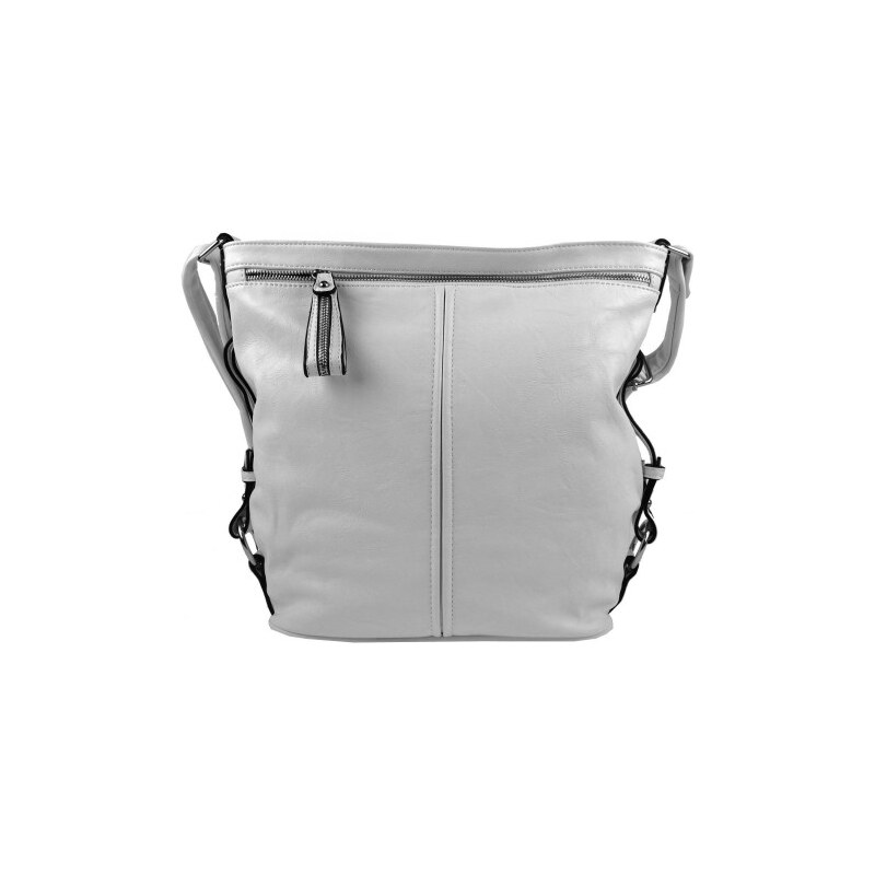 Mahel Moderní velká crossbody kabelka 74-MH světle šedá 108697891