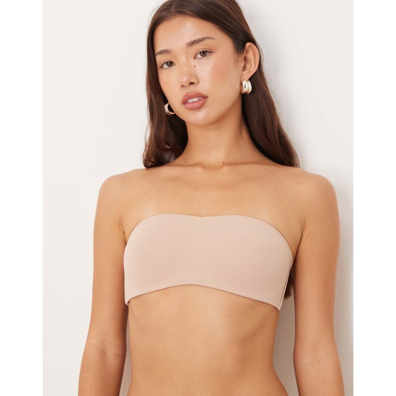 Calvin Klein adapt bandeau strapless bra in beige-Neutral 109645857