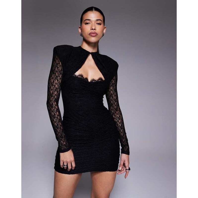 Ruched & Ready removable shoulder pad detail cutout sweetheart
