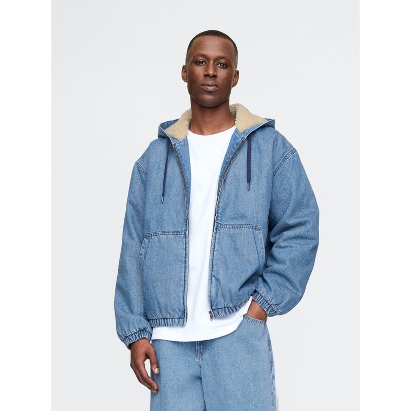 GAP Pánská Džínová oversize sherpa mikina 611742-00