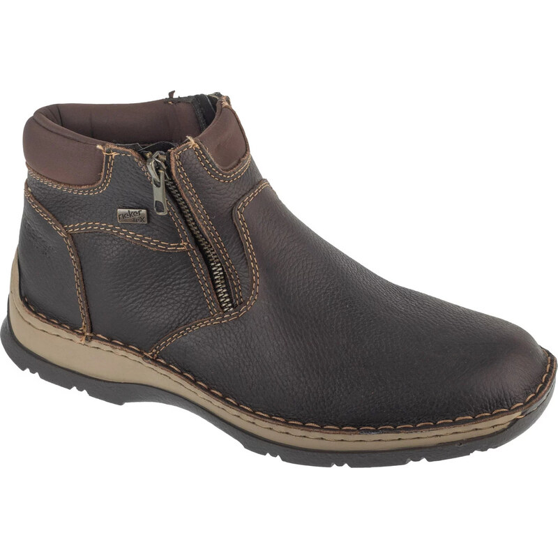 Tmavě hnědé pánské kotníkové boty Rieker Shoes Hnědá