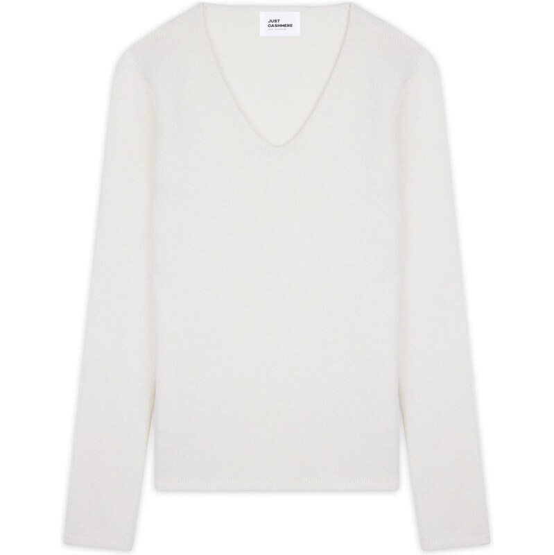 JUST CASHMERE Svetr ABBY bílá