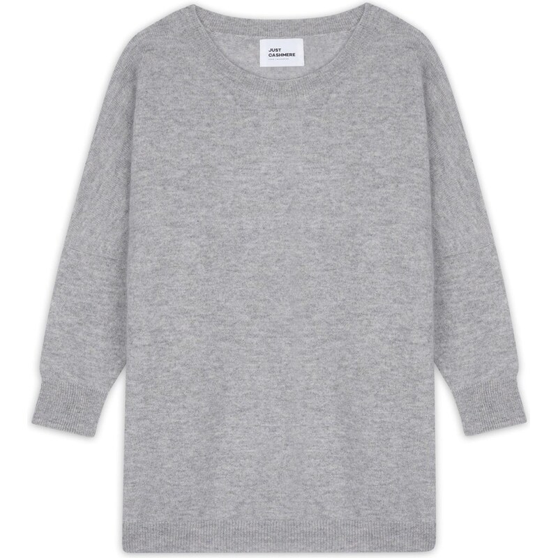 JUST CASHMERE Svetr Rebecca šedý melír