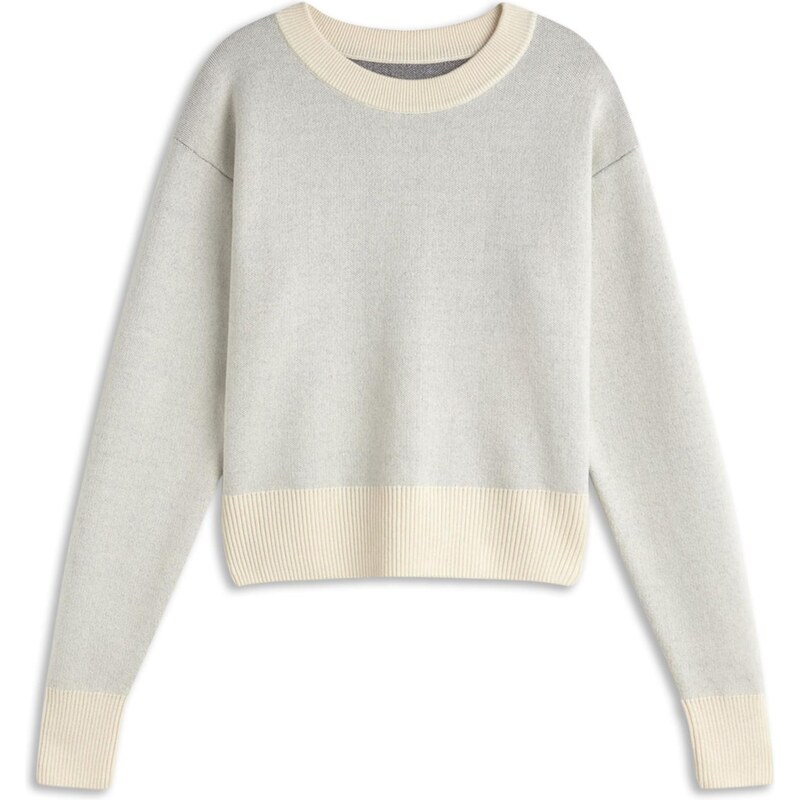 Thinking MU Svetr Flower Rope pastelová modrá / černá / offwhite 109650483