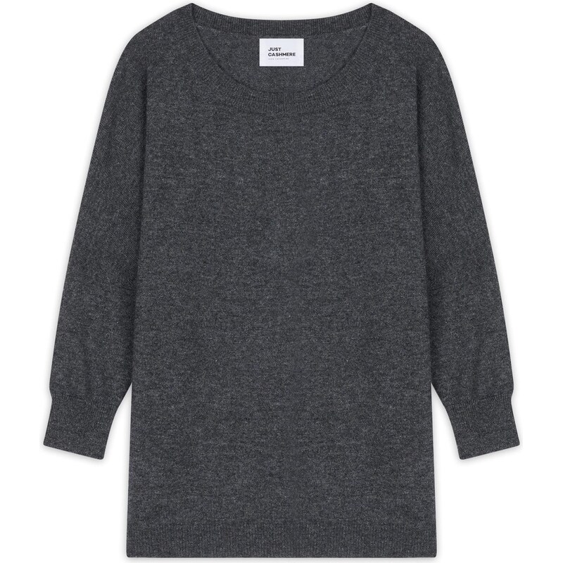 JUST CASHMERE Svetr REBECCA šedý melír
