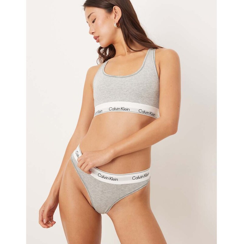 Calvin Klein Icon Cotton Modal thong in grey