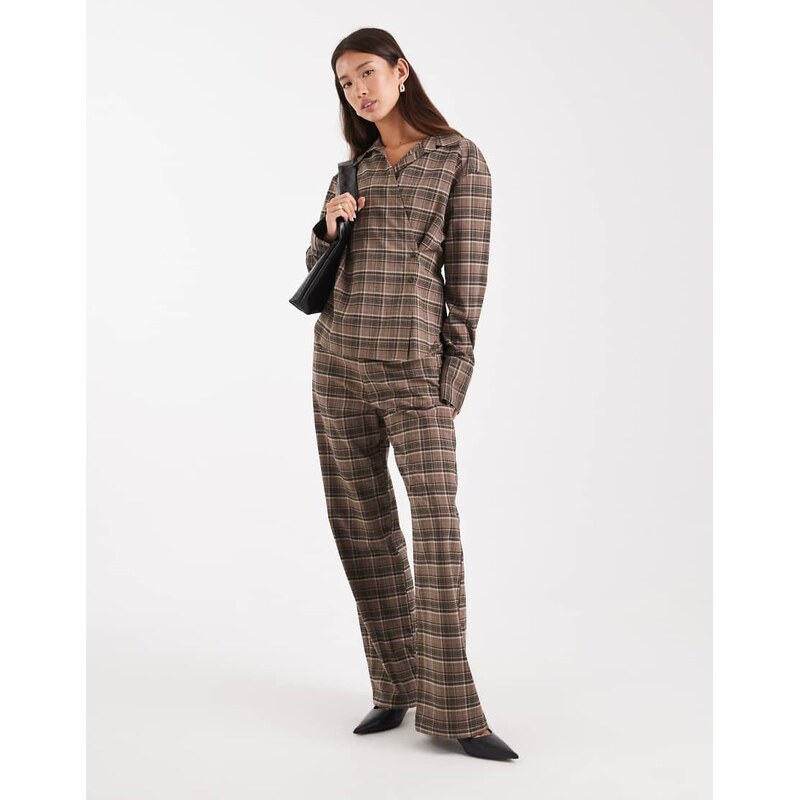 ASOS DESIGN low rise oversized trousers co-ord in check-Multi