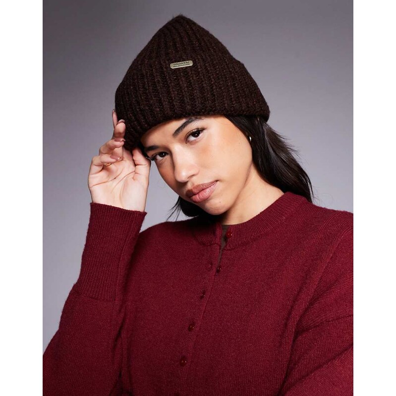 Barbour International Aria beanie hat in chocolate-Brown 109653110