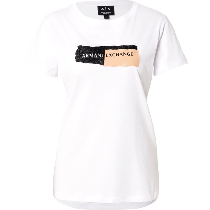 ARMANI EXCHANGE Tričko béžová / černá / bílá 109653223