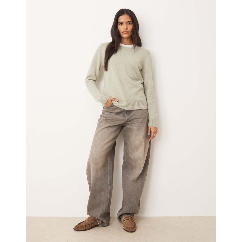 Vila o-neck knitted jumper in green 115518284