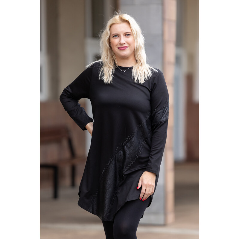Wear oN COLLECTION Elegantní šaty LIKA [53502] Barva: Černá, Velikost: 109655220
