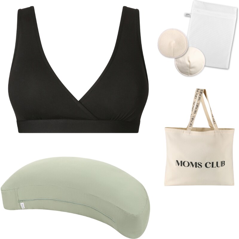Moniel starterpack pro pohodlné kojení All black & Olive vel. M