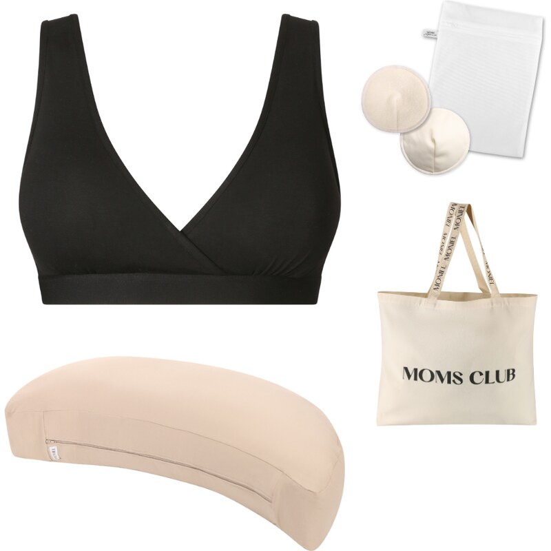 Moniel starterpack pro pohodlné kojení All black & Pastel béžová