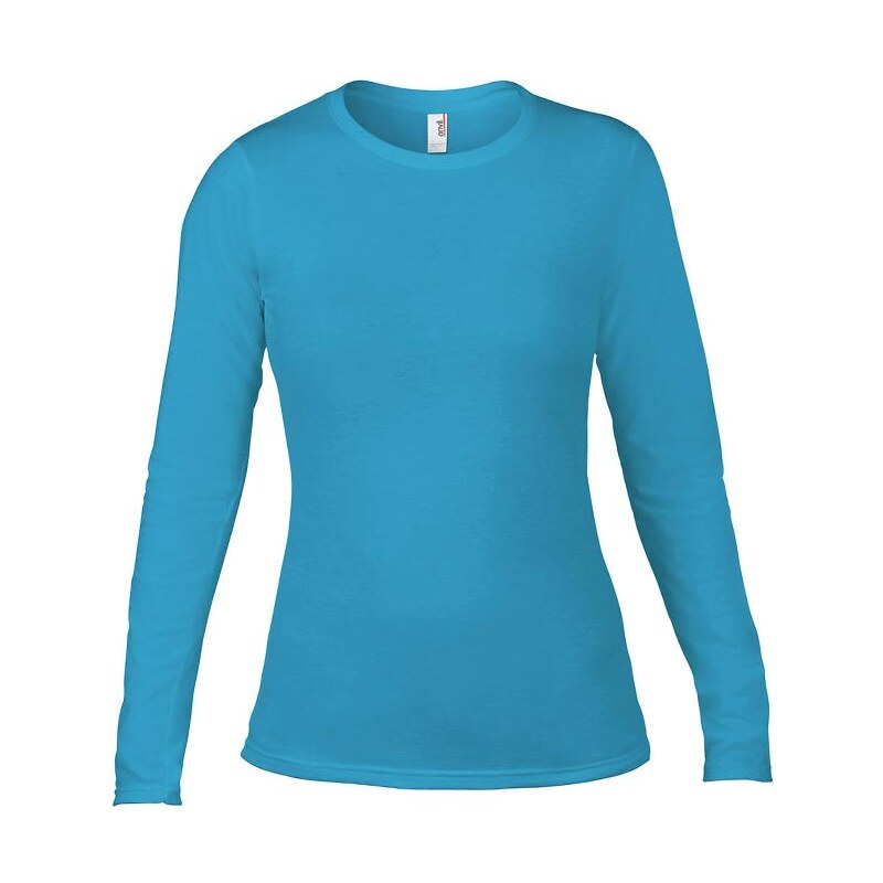 Tričko Fashion s dlouhým rukávem - Blankytně modrá XL