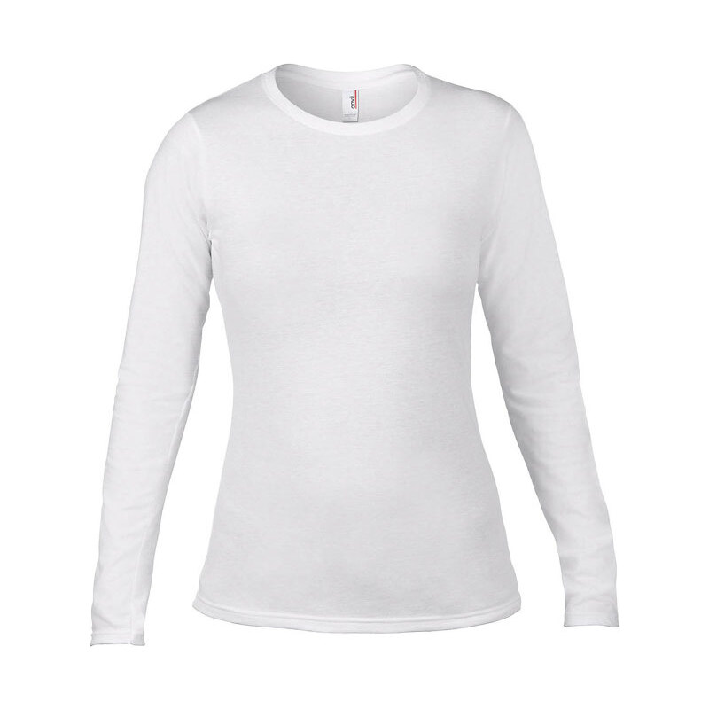 Tričko Fashion s dlouhým rukávem - Bílá XXL