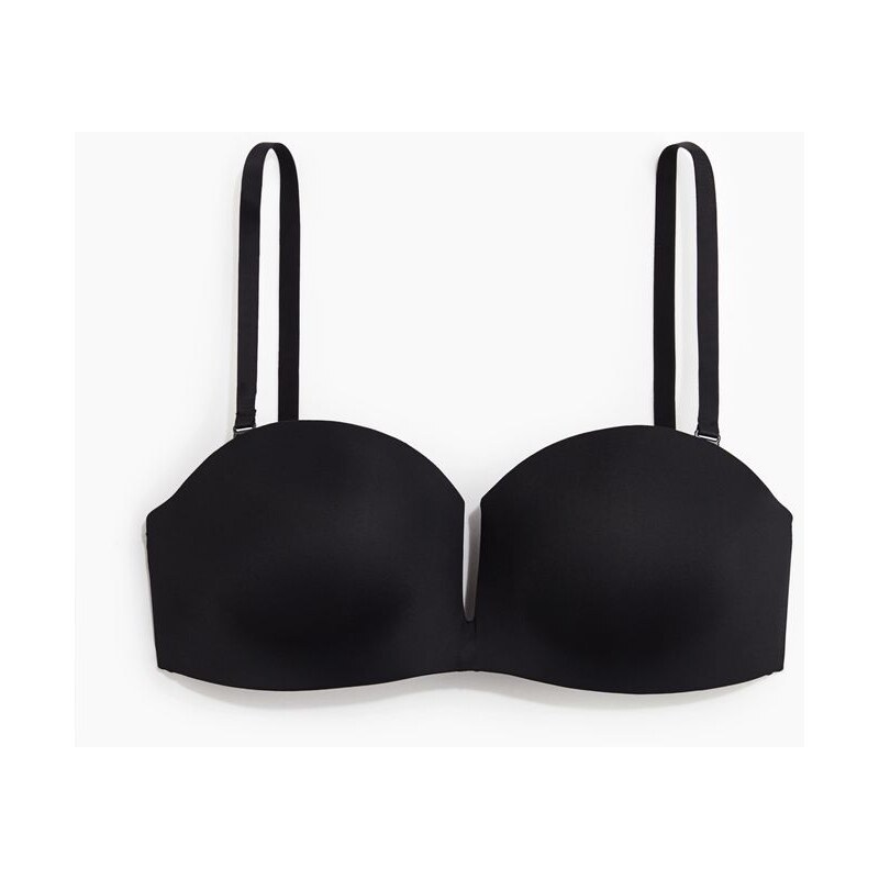 H&M - Balkonetka push-up z mikrovlákna bez kostic - Černá