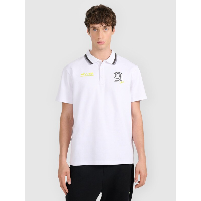 Pánské regular polo tričko 4F x Robert Lewandowski - bílé
