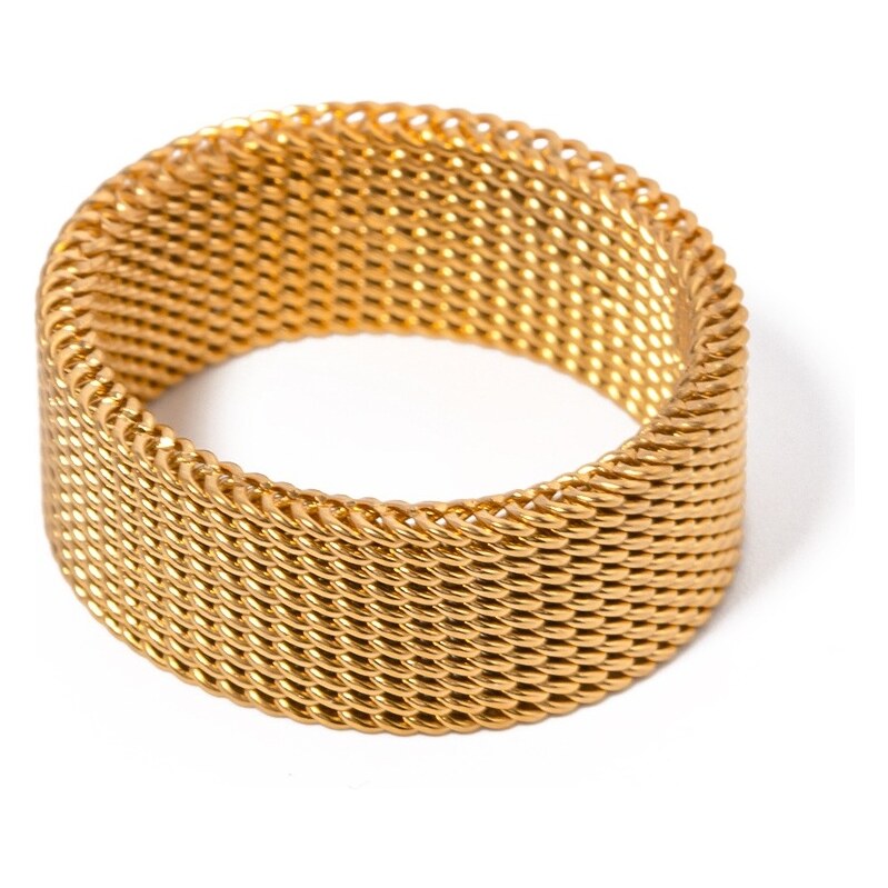 ELENYS Aura Mesh – pozlacený prsten 18K žluté zlato