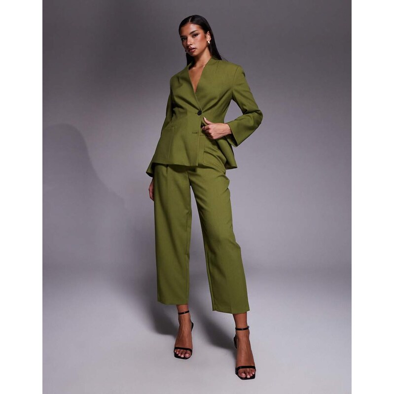 River Island straight leg trouser in green