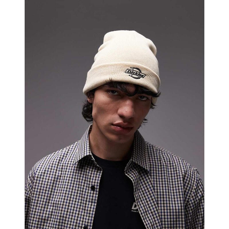 Dickies summerdale knitted beanie in off white
