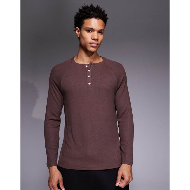 4505 Rest Day ultra soft modal rib slim fit raglan henley long