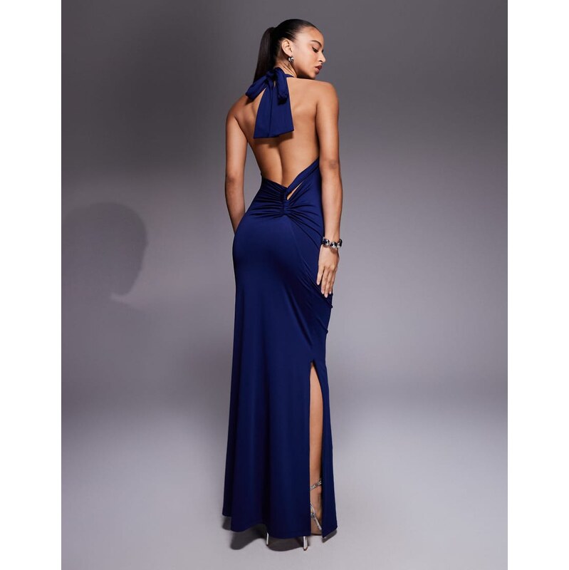 Aria Cove double layered slinky asymmetric halterneck low twist back 115516120