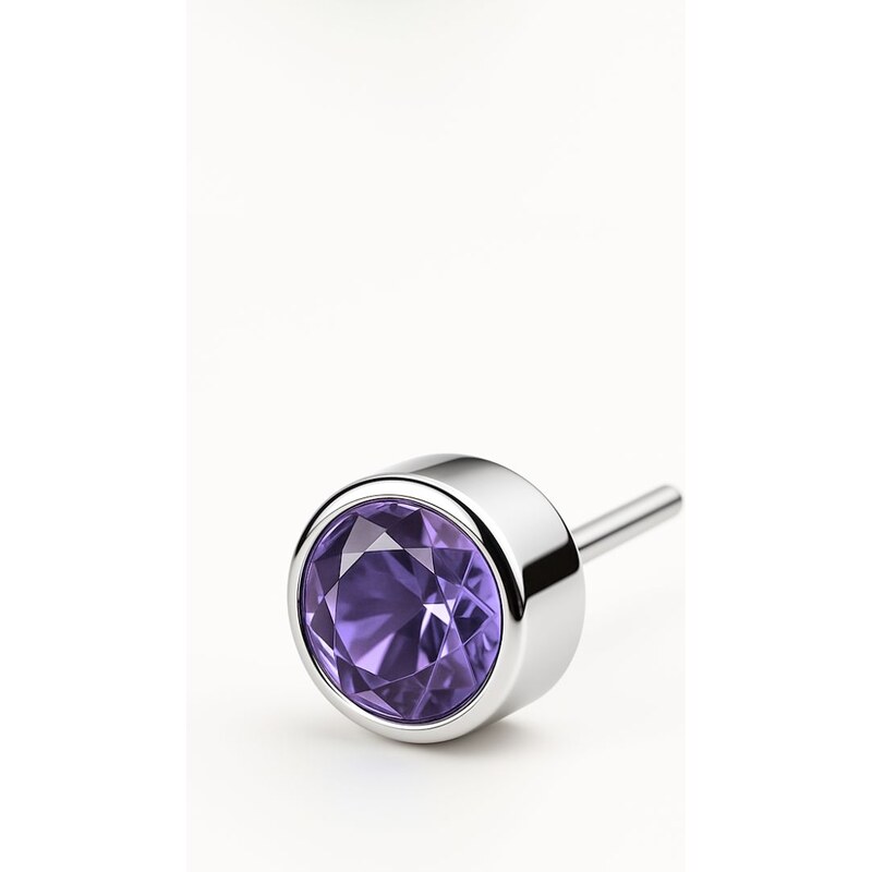 Titanová bezzávitová koncovka Inari organics - Amethyst Round bezel 109666040