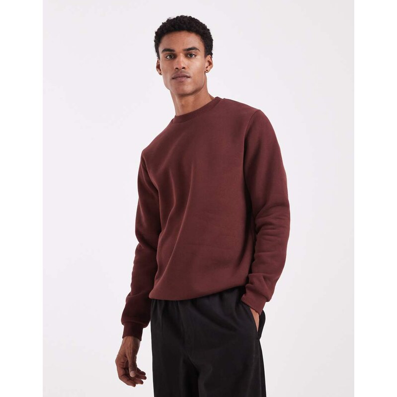 ASOS DESIGN essentials sweatshirt in rust-Brown