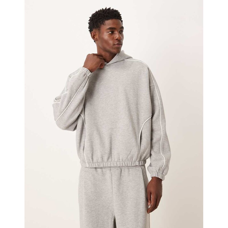 ASOS DESIGN co-ord extreme oversized boxy hoodie with piping in