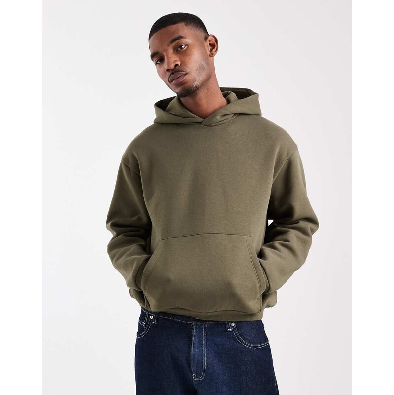 ASOS DESIGN essentials boxy relaxed hoodie in green