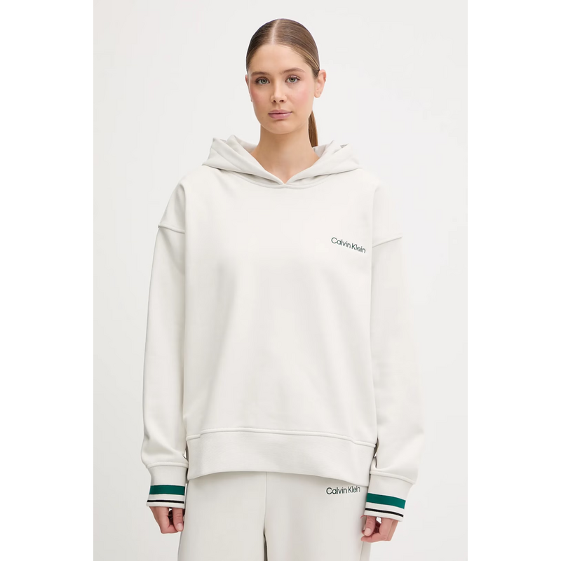 Calvin Klein HOODIE WITH RIB GRAPHIC Chalk