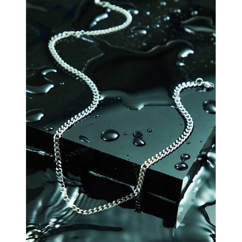 ASOS DESIGN waterproof stainless steel short slim 4mm chain