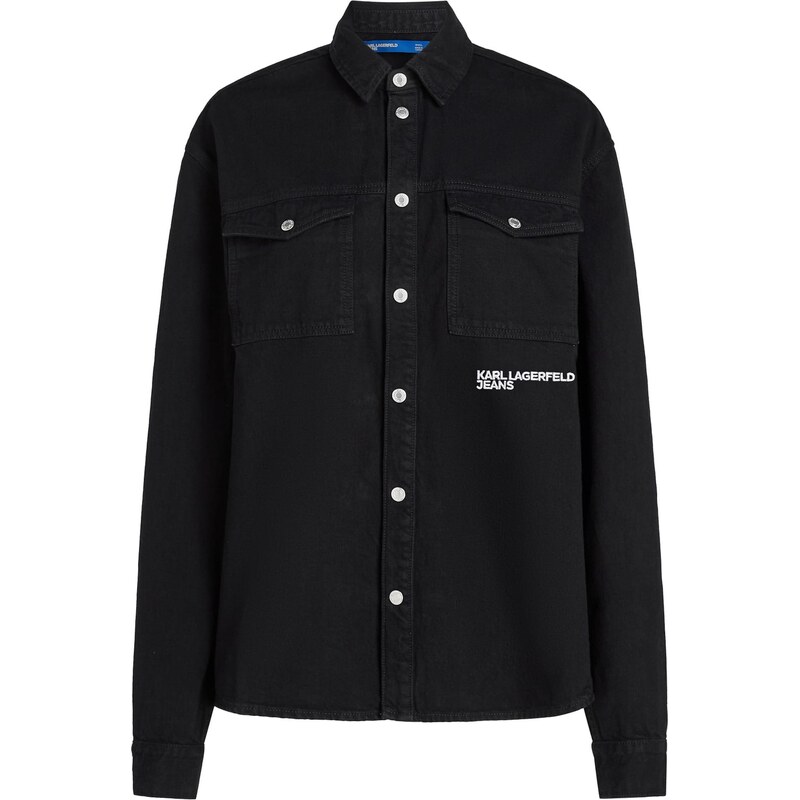 KARL LAGERFELD JEANS Přechodná bunda černá / bílá