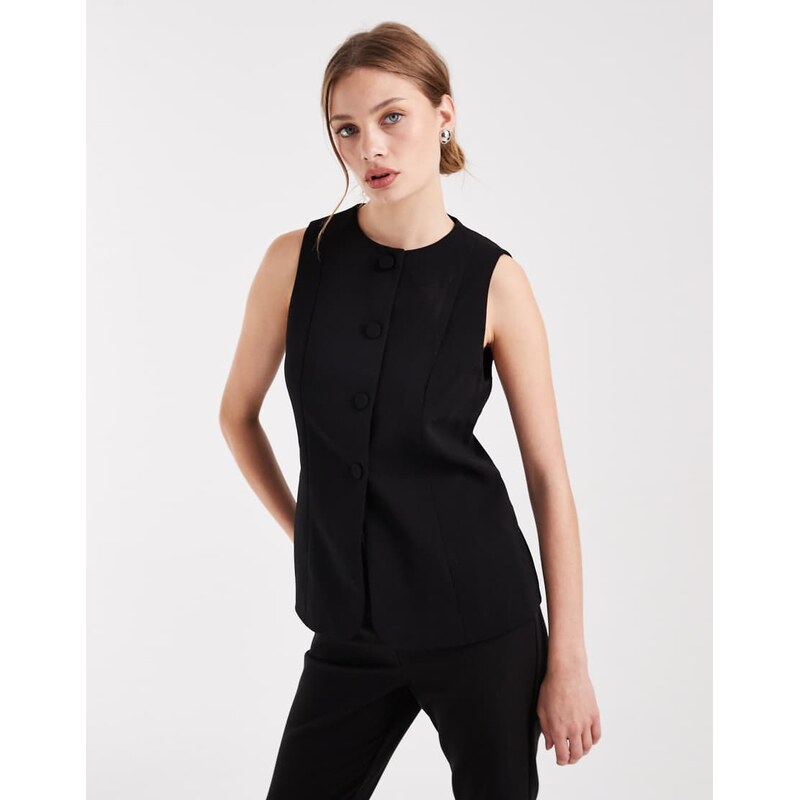 Vero Moda tailored waistcoat in black