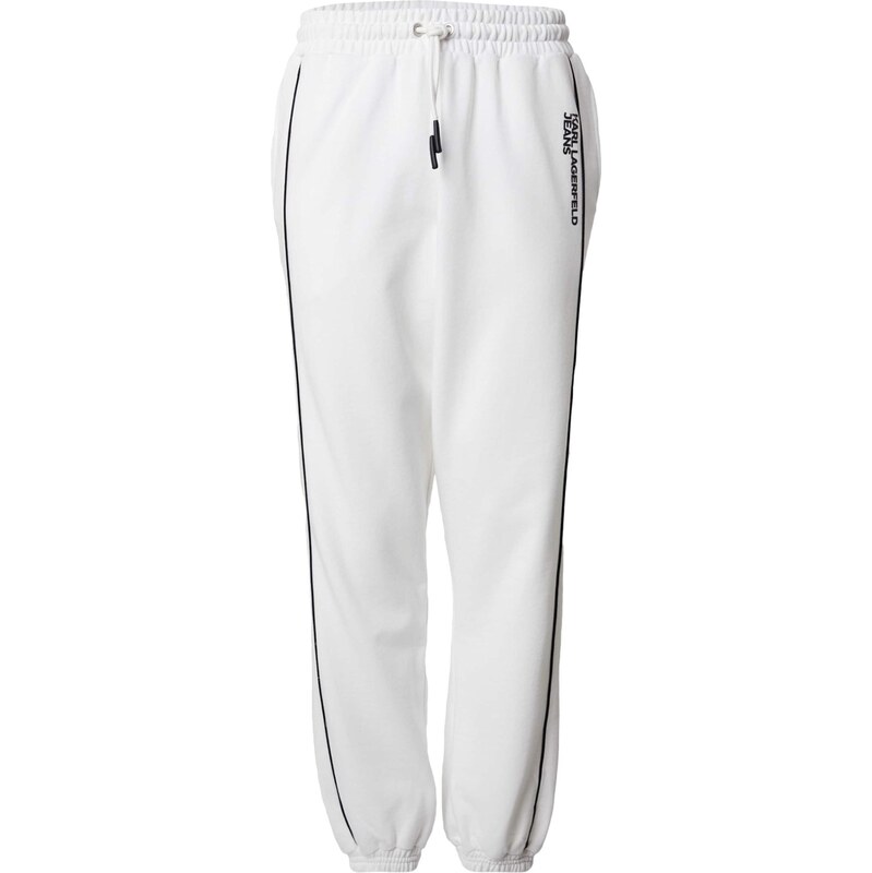 KARL LAGERFELD JEANS Kalhoty černá / bílá