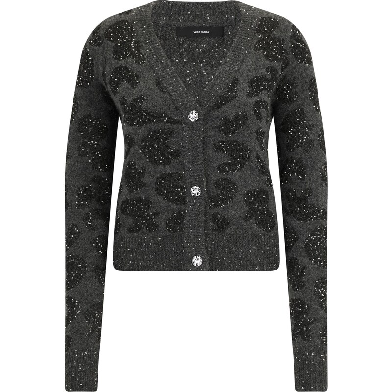 Vero Moda Tall Kardigan 'VMZUZU' tmavě šedá / černá
