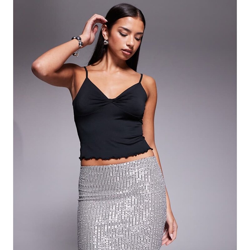 Kaiia exclusive sequin mini skirt in silver