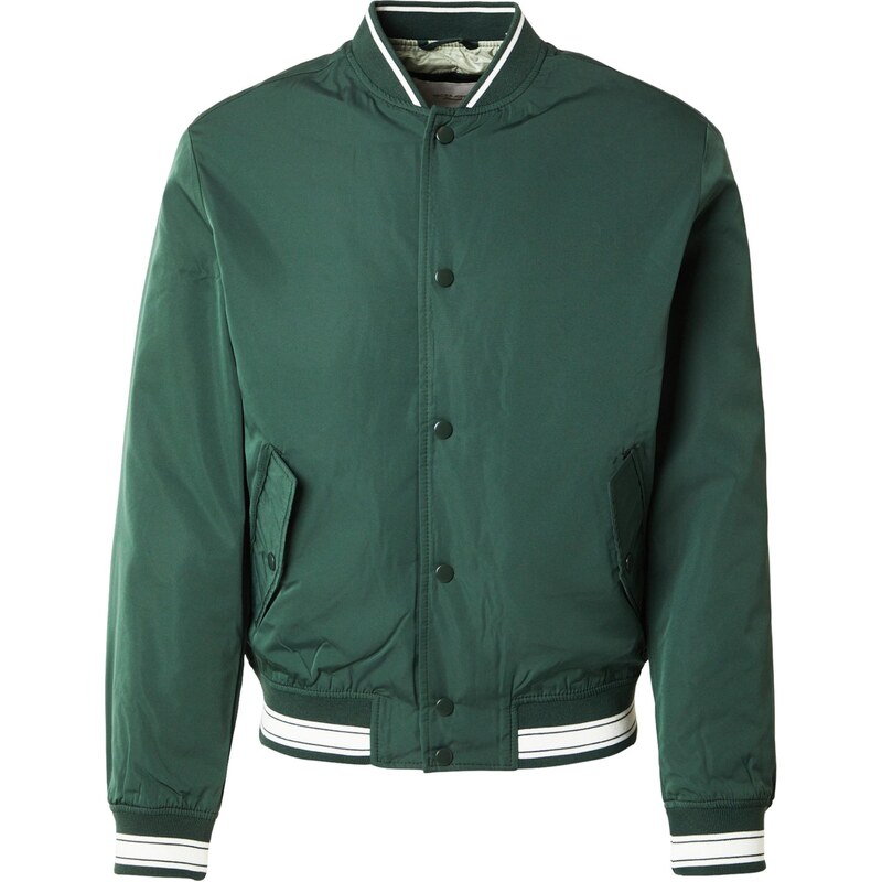 JACK & JONES Přechodná bunda JORGREENE tmavě zelená / bílá