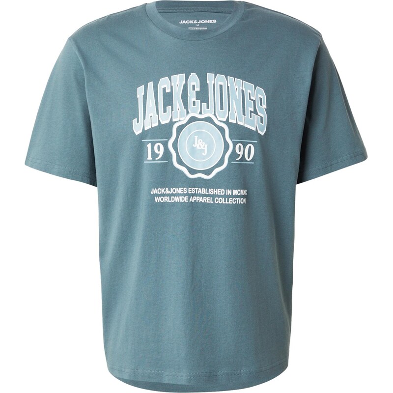 JACK & JONES Tričko JJMAKO azurová modrá / nebeská modř / bílá