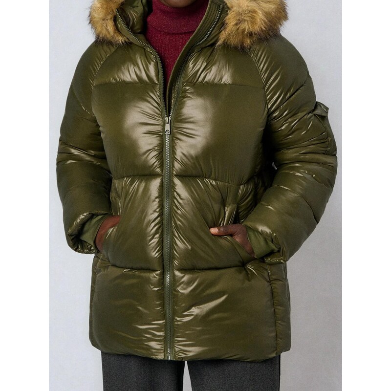 Sinsay - Prošívaná puffer bunda - tmavě zelená 109676863