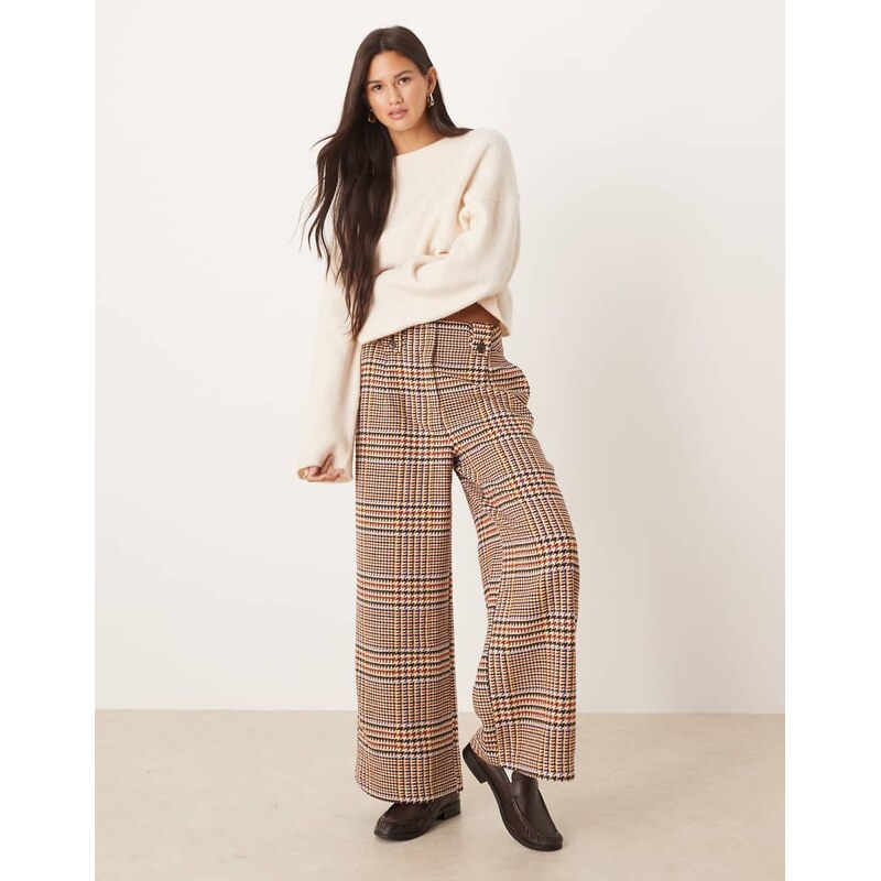 ASOS DESIGN tailored cropped adjustable tab waist trousers in
