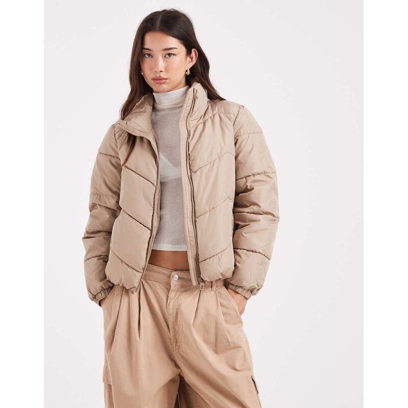 Vero Moda puffer jacket in stone-Neutral 115515098