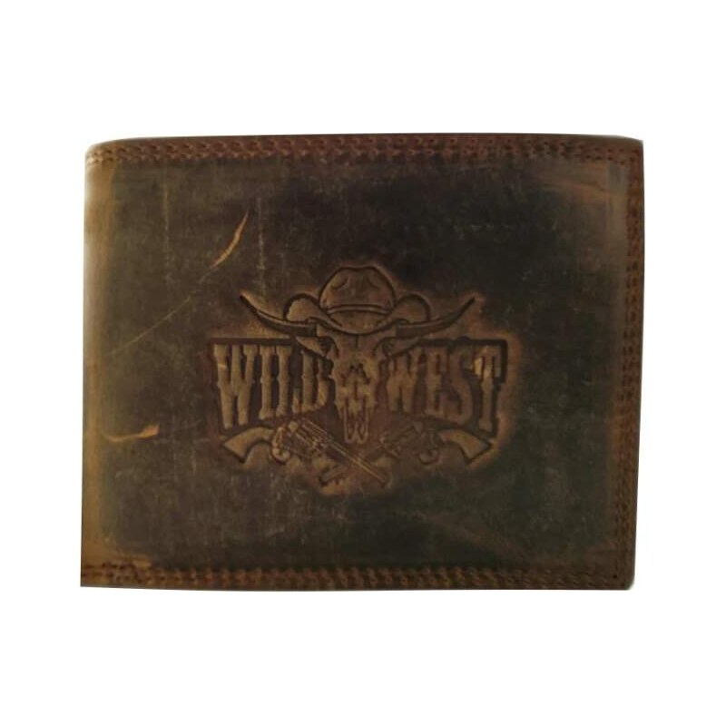 Pánská kožená peněženka Wild West hnědá HL262 | COOLTOVKA.CZ