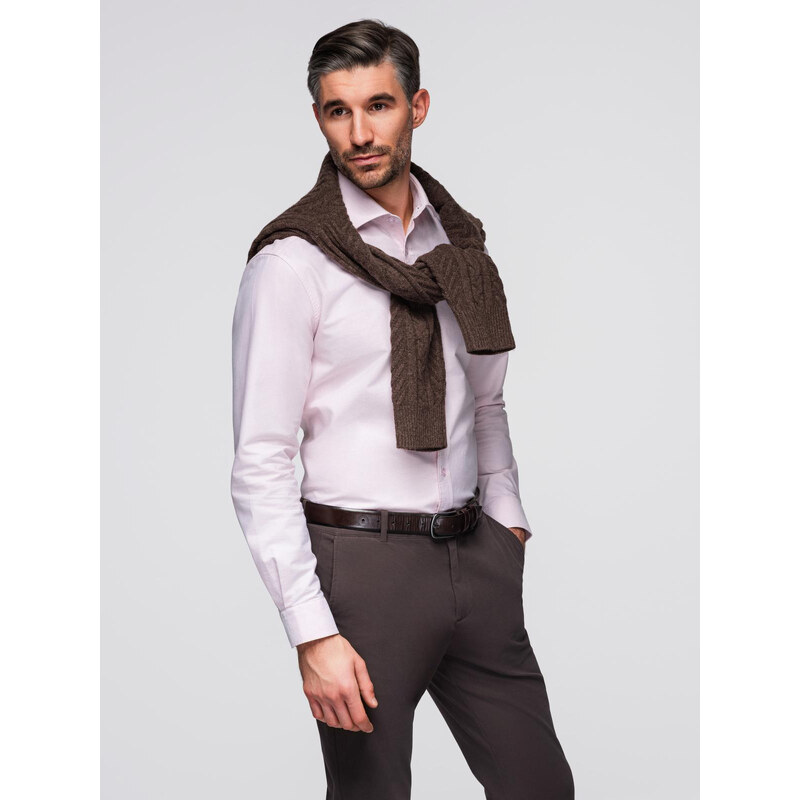 Ombre Cotton pastel mens oxford shirt - light pink
