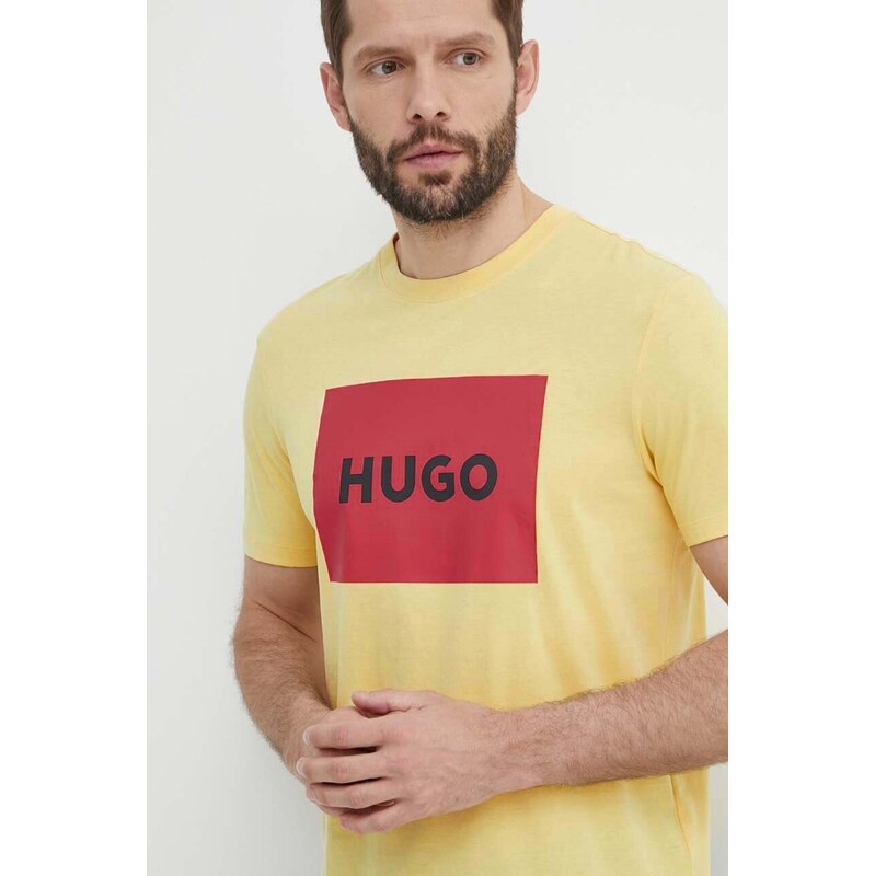HUGO Bavlněné tričko HUGO Dulive222